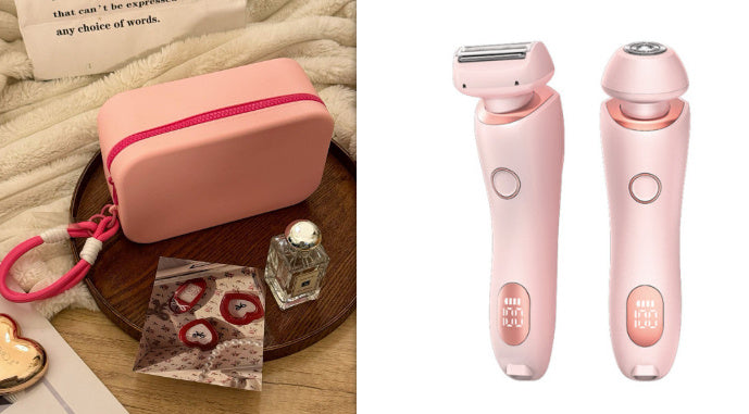 2 In 1 Hair Removal Epilator USB Rechargeable Trimmer Women Body Razor Face Leg Armpit Bikini Pubic Shaver Hair Remover