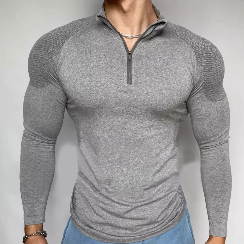 Seamless Long-sleeve Zipper Training Fitness Outdoor Strong Top Slim Fit