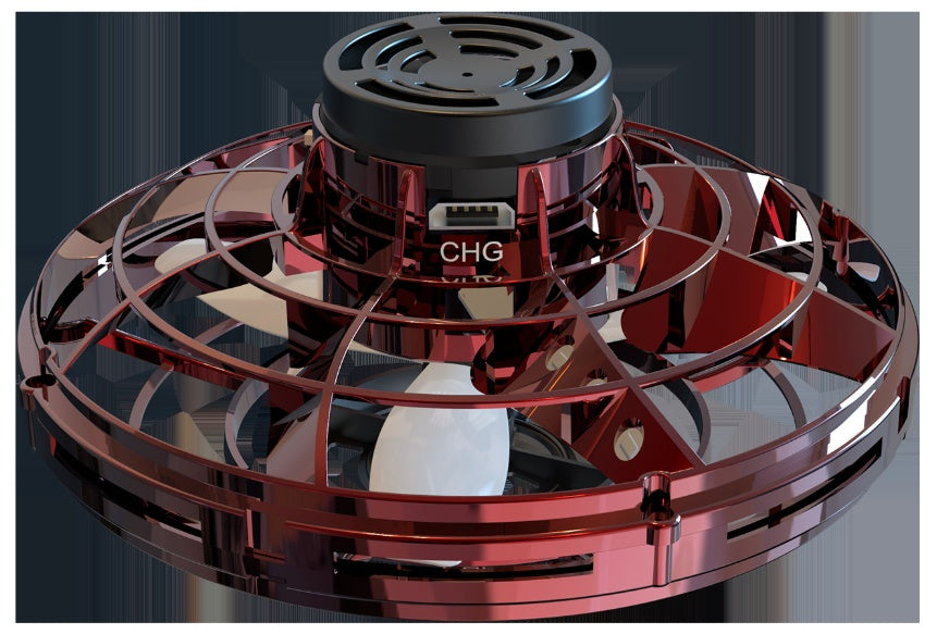 Mini Fingertip Gyro Interactive Toy, Drone LED UFO Type Flying Helicopter Spinner Toy