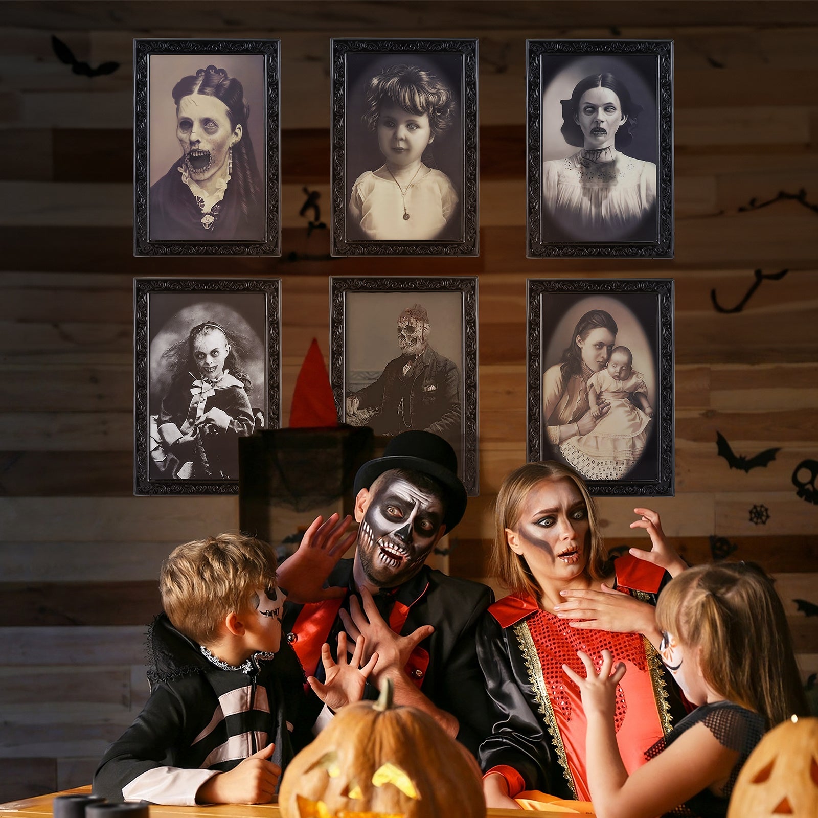 Halloween Decoration 3D Changing Face, Moving Picture Frame Portrait for Horror Party Decors