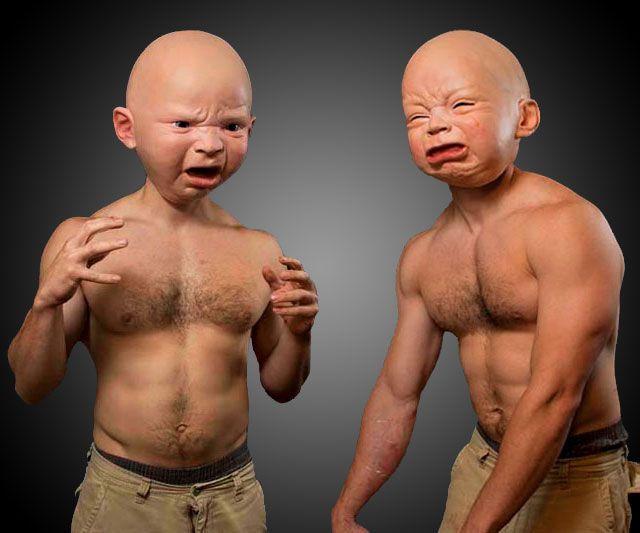 Crying Mask, Funny & Angry Baby Face Latex Mask, Headgear Halloween