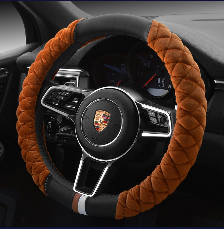 Universal Car Steering Wheel Cover, 38cm Plush Footprint, Automobile Vehicle Steering, Wheel Protector