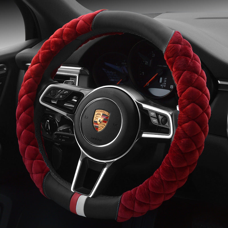 Universal Car Steering Wheel Cover, 38cm Plush Footprint, Automobile Vehicle Steering, Wheel Protector