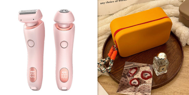 2 In 1 Hair Removal Epilator USB Rechargeable Trimmer Women Body Razor Face Leg Armpit Bikini Pubic Shaver Hair Remover