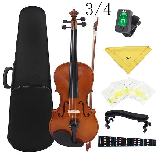 Natural Color Solid Wood Violin Beginner Practice
