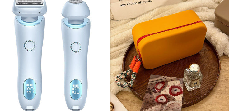 2 In 1 Hair Removal Epilator USB Rechargeable Trimmer Women Body Razor Face Leg Armpit Bikini Pubic Shaver Hair Remover