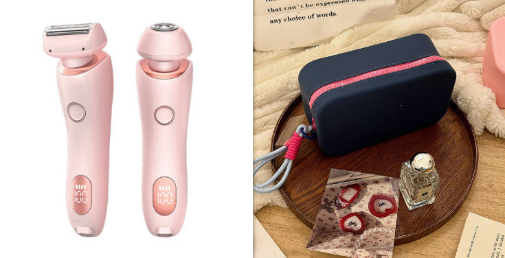 2 In 1 Hair Removal Epilator USB Rechargeable Trimmer Women Body Razor Face Leg Armpit Bikini Pubic Shaver Hair Remover