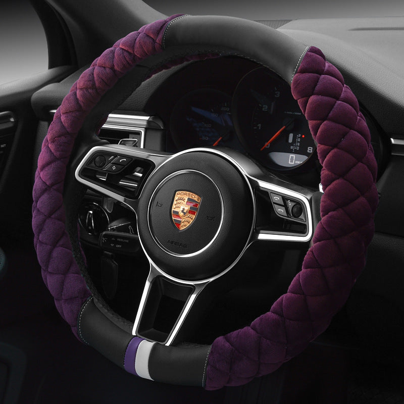 Universal Car Steering Wheel Cover, 38cm Plush Footprint, Automobile Vehicle Steering, Wheel Protector