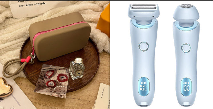 2 In 1 Hair Removal Epilator USB Rechargeable Trimmer Women Body Razor Face Leg Armpit Bikini Pubic Shaver Hair Remover