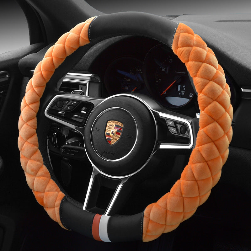 Universal Car Steering Wheel Cover, 38cm Plush Footprint, Automobile Vehicle Steering, Wheel Protector