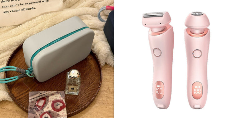 2 In 1 Hair Removal Epilator USB Rechargeable Trimmer Women Body Razor Face Leg Armpit Bikini Pubic Shaver Hair Remover