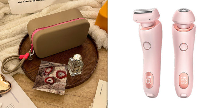 2 In 1 Hair Removal Epilator USB Rechargeable Trimmer Women Body Razor Face Leg Armpit Bikini Pubic Shaver Hair Remover
