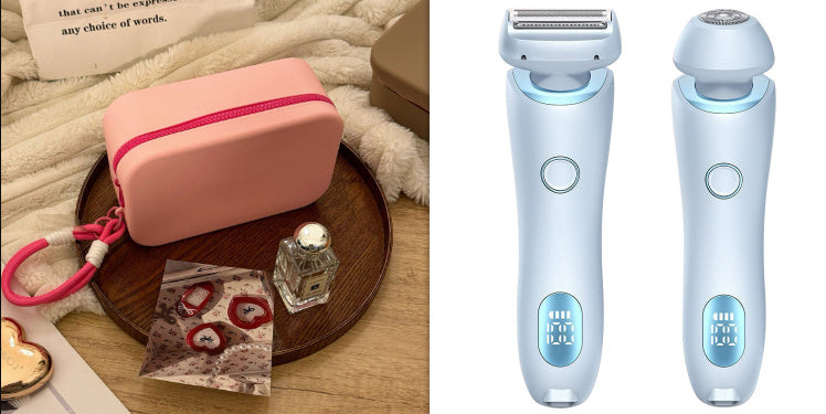 2 In 1 Hair Removal Epilator USB Rechargeable Trimmer Women Body Razor Face Leg Armpit Bikini Pubic Shaver Hair Remover