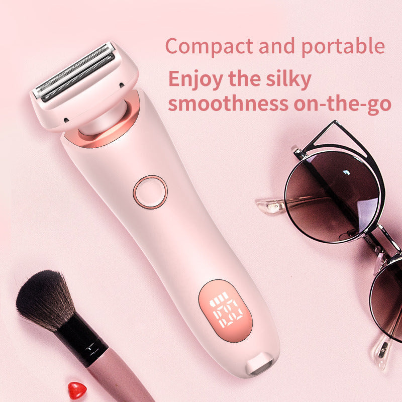 2 In 1 Hair Removal Epilator USB Rechargeable Trimmer Women Body Razor Face Leg Armpit Bikini Pubic Shaver Hair Remover