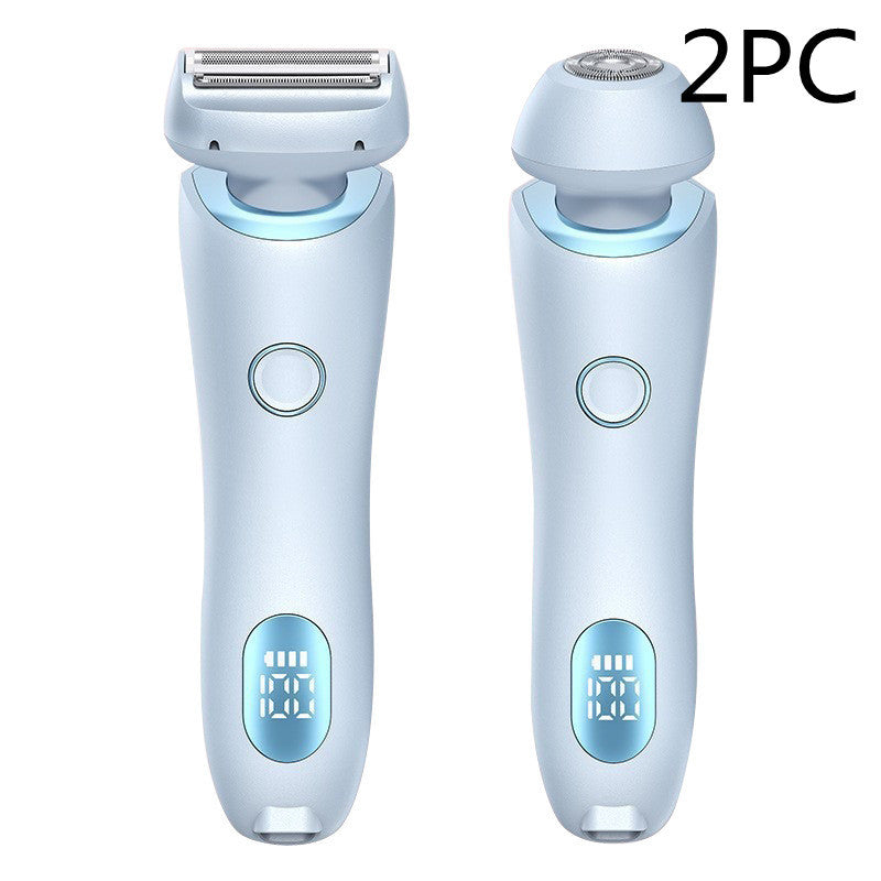 2 In 1 Hair Removal Epilator USB Rechargeable Trimmer Women Body Razor Face Leg Armpit Bikini Pubic Shaver Hair Remover