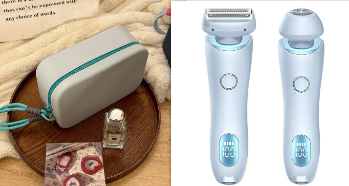 2 In 1 Hair Removal Epilator USB Rechargeable Trimmer Women Body Razor Face Leg Armpit Bikini Pubic Shaver Hair Remover
