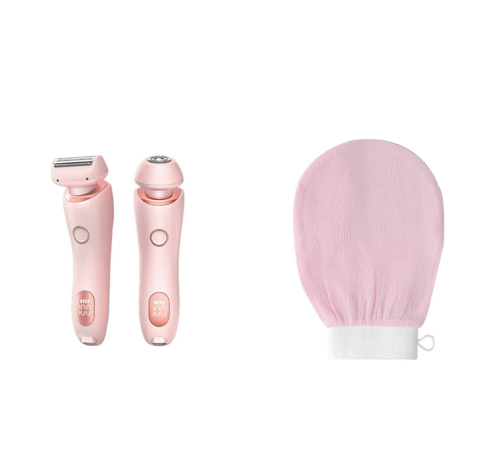 2 In 1 Hair Removal Epilator USB Rechargeable Trimmer Women Body Razor Face Leg Armpit Bikini Pubic Shaver Hair Remover
