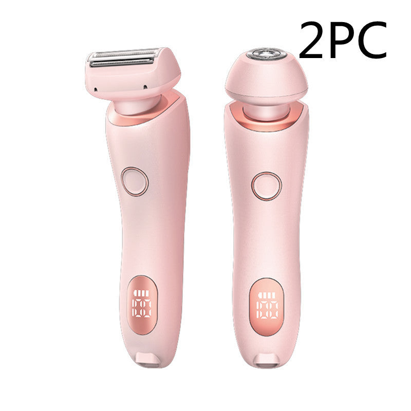 2 In 1 Hair Removal Epilator USB Rechargeable Trimmer Women Body Razor Face Leg Armpit Bikini Pubic Shaver Hair Remover
