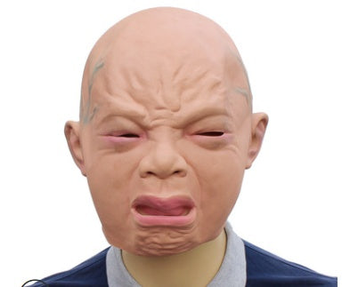 Crying Mask, Funny & Angry Baby Face Latex Mask, Headgear Halloween
