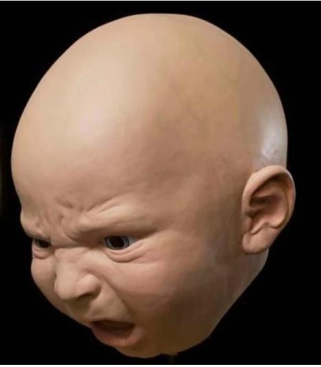 Crying Mask, Funny & Angry Baby Face Latex Mask, Headgear Halloween