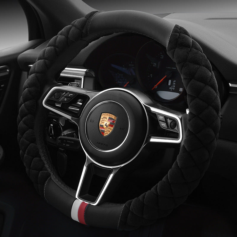 Universal Car Steering Wheel Cover, 38cm Plush Footprint, Automobile Vehicle Steering, Wheel Protector