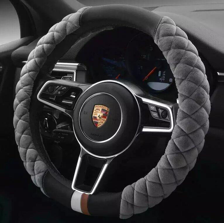 Universal Car Steering Wheel Cover, 38cm Plush Footprint, Automobile Vehicle Steering, Wheel Protector