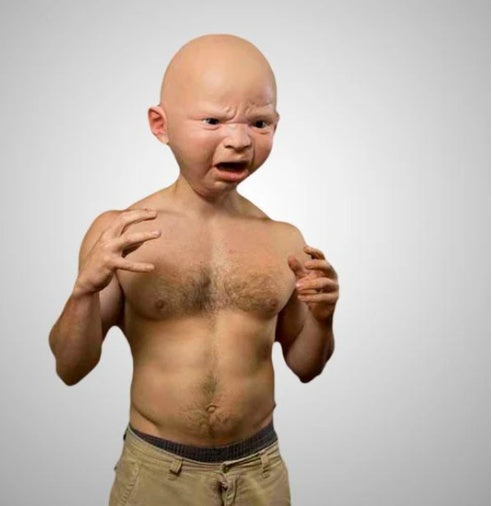 Crying Mask, Funny & Angry Baby Face Latex Mask, Headgear Halloween