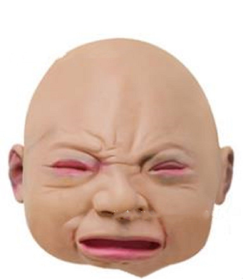 Crying Mask, Funny & Angry Baby Face Latex Mask, Headgear Halloween