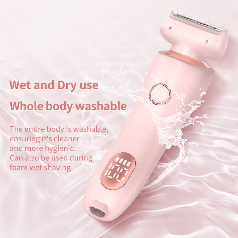 2 In 1 Hair Removal Epilator USB Rechargeable Trimmer Women Body Razor Face Leg Armpit Bikini Pubic Shaver Hair Remover