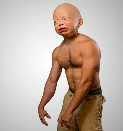Crying Mask, Funny & Angry Baby Face Latex Mask, Headgear Halloween